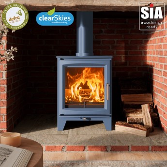 COOL BLUE - Ecosy+ Hampton 5 XL - Defra Approved - Eco Design Approved - 5kw - Woodburning Stove  